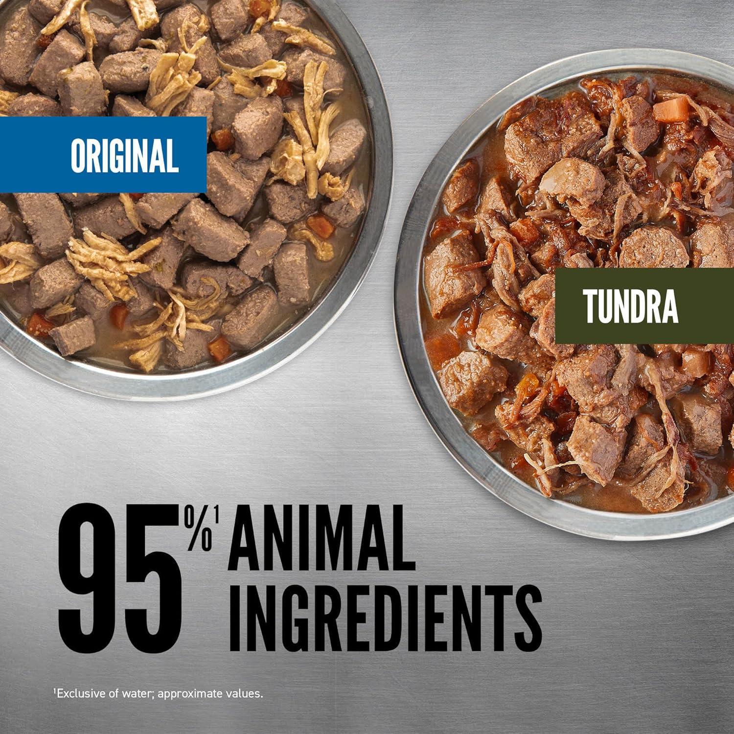 imageORIJEN Real Meat Shreds Wet Dog Food Variety Pack Tundra  Original Recipes 128oz Cans 6 Count 3 of Each