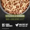 imageORIJEN Chunks ampamp Shreds Wet Cat Food Variety Pack Original  Salmon ampamp Chicken Entres 3oz Cans 12 Count 6 of EachDuck  Liver Entre Chunks  Shreds