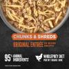 imageORIJEN Chunks ampamp Shreds Wet Cat Food Variety Pack Original  Salmon ampamp Chicken Entres 3oz Cans 12 Count 6 of EachOriginal Entre Chunks  Shreds
