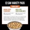 imageORIJEN Chunks ampamp Shreds Wet Cat Food Variety Pack Original  Salmon ampamp Chicken Entres 3oz Cans 12 Count 6 of EachVariety Pack Original Recipe  Duck  Liver Recipe Chunks  Shreds
