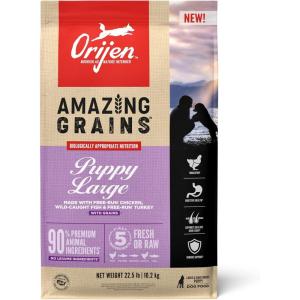 imageORIJEN Amazing Grains High Protein Dry Dog Food Puppy Large Breed Recipe 225lb BagAmazing Grains Puppy Large Breed Recipe