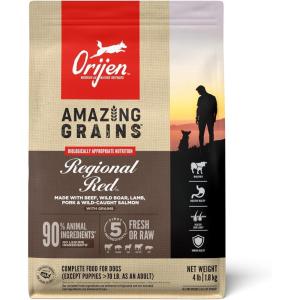 imageORIJEN Amazing Grains High Protein Dry Dog Food Regional Red Recipe 4lb Bag