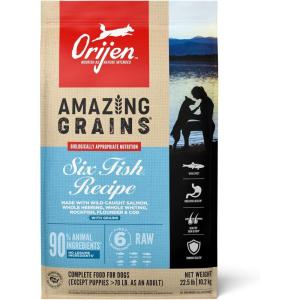 imageORIJEN Amazing Grains High Protein Dry Dog Food Six Fish Recipe 225lb Bag