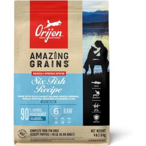 imageORIJEN Amazing Grains High Protein Dry Dog Food Six Fish Recipe 4lb Bag