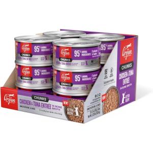 imageORIJEN Chunks ampamp Shreds Wet Cat Food Chicken and Tuna Kitten Entre 3oz Cans 12 Count