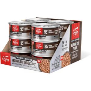 imageORIJEN Chunks ampamp Shreds Wet Cat Food Variety Pack Original  Salmon ampamp Chicken Entres 3oz Cans 12 Count 6 of EachRegional Red Entre Chunks  Shreds