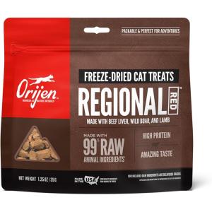 imageORIJEN Freeze Dried Cat Treats Grain Free High Protein Raw Animal Ingredients Original 125oz BagRegional Red Recipe