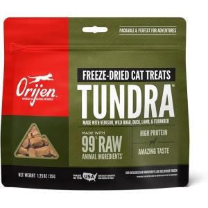 imageORIJEN Freeze Dried Cat Treats Grain Free High Protein Raw Animal Ingredients Original 125oz BagTundra Recipe