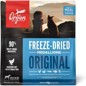 imageORIJEN Grain Free High Protein Freeze Dried Dog Food ampamp Topper Original Recipe 6oz Bag