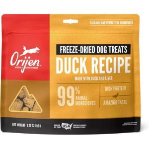imageORIJEN Grain Free High Protein Freeze Dried Dog Treats Free Run Duck Recipe 325oz Bag