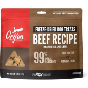 imageORIJEN Grain Free High Protein Freeze Dried Dog Treats RanchRaised Beef Recipe 325oz Bag