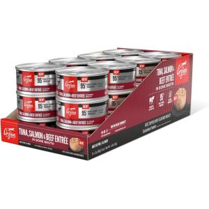 imageORIJEN Premium Pate Wet Cat Food Variety Pack Original  Duck ampamp Chicken Recipes 3oz Cans 12 Count 6 of EachTuna  Salmon  Beef Entre Pt