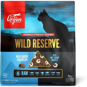 imageORIJEN Wild Reserve Dry Cat Food FreeRun Chicken ampamp WildCaught Fish Recipe 35lb BagWildCaught Fish Recipe