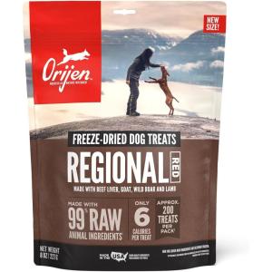 imageORIJEN Grain Free High Protein Freeze Dried Dog Treats Regional Red Recipe 8oz Bag